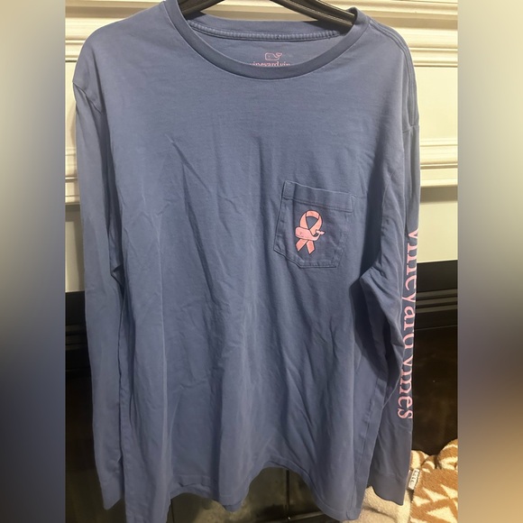 Vineyard Vines Other - Vineyard Vines Blue Long Sleeve Tee with Pink Accents